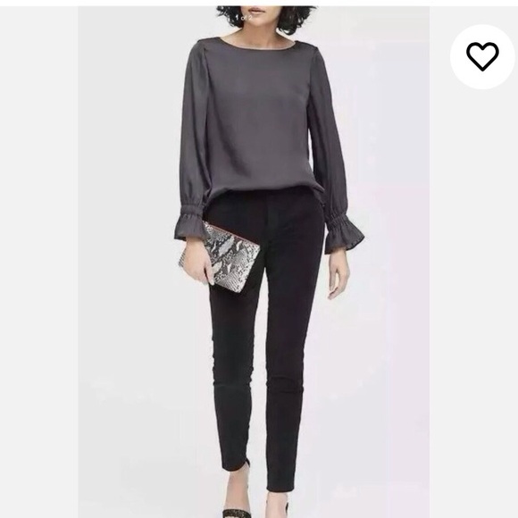 🪅Banana Republic Sloan Velvet Slim Ankle Pant. Black. Size 4. - Picture 16 of 16